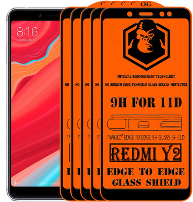 TWIGLO Edge To Edge Tempered Glass for Mi Redmi Y2(Pack of 5)