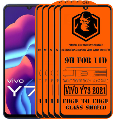 TWIGLO Edge To Edge Tempered Glass for VIVO Y73 2021(Pack of 5)