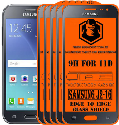 TWIGLO Edge To Edge Tempered Glass for SAMSUNG J2-16(Pack of 5)