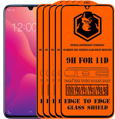 TWIGLO Edge To Edge Tempered Glass for VIVO Y91(Pack of 5)