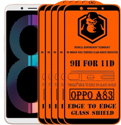 TWIGLO Edge To Edge Tempered Glass for Oppo A83(Pack of 5)