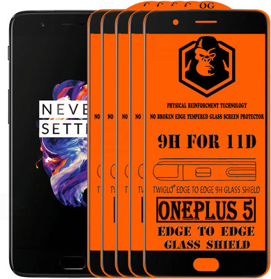 TWIGLO Edge To Edge Tempered Glass for OnePlus 5(Pack of 5)
