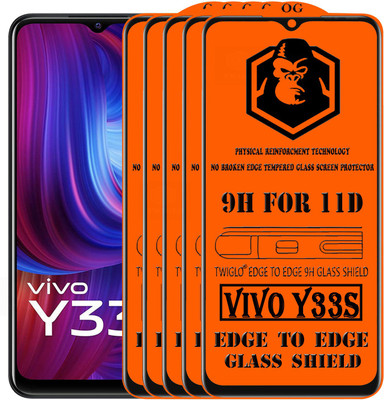 TWIGLO Edge To Edge Tempered Glass for VIVO Y33S(Pack of 5)