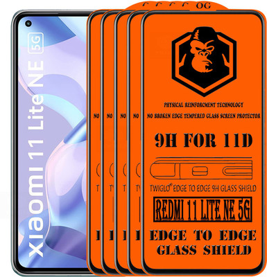 TWIGLO Edge To Edge Tempered Glass for REDMI 11 LITE NE 5G(Pack of 5)