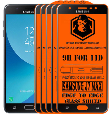 TWIGLO Edge To Edge Tempered Glass for Samsung Galaxy J7 Max(Pack of 5)