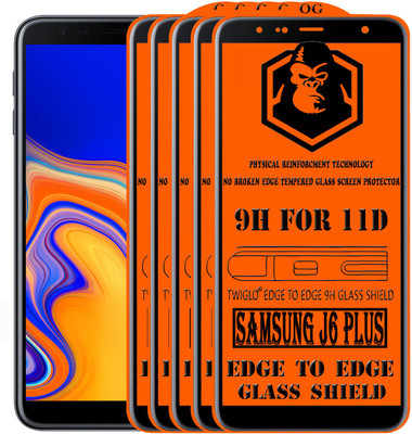 TWIGLO Edge To Edge Tempered Glass for SAMSUNG J6 PLUS(Pack of 5)