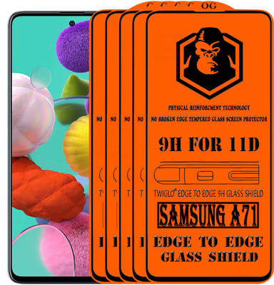 TWIGLO Edge To Edge Tempered Glass for SAMSUNG A71(Pack of 5)