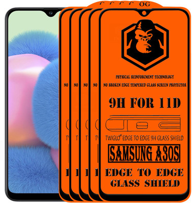 TWIGLO Edge To Edge Tempered Glass for SAMSUNG A30S(Pack of 5)