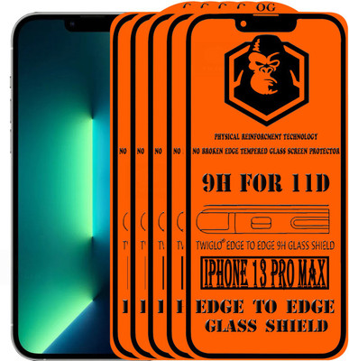TWIGLO Edge To Edge Tempered Glass for IPHONE 13 PRO MAX(Pack of 5)