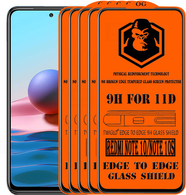 TWIGLO Edge To Edge Tempered Glass for REDMI NOTE 10(Pack of 5)