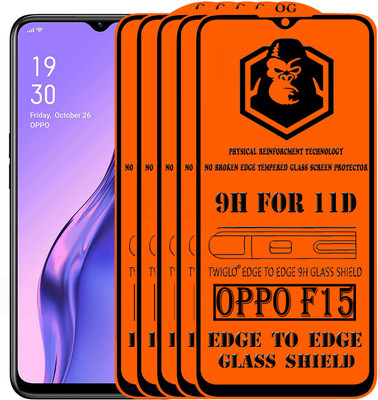 TWIGLO Edge To Edge Tempered Glass for OPPO F15(Pack of 5)