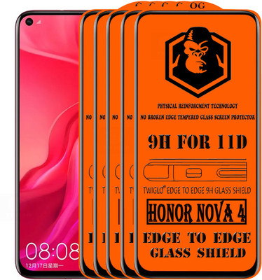 TWIGLO Edge To Edge Tempered Glass for HONOR NOVA 4(Pack of 5)