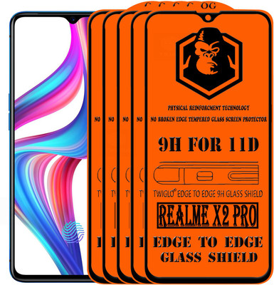 TWIGLO Edge To Edge Tempered Glass for Realme X2 Pro(Pack of 5)