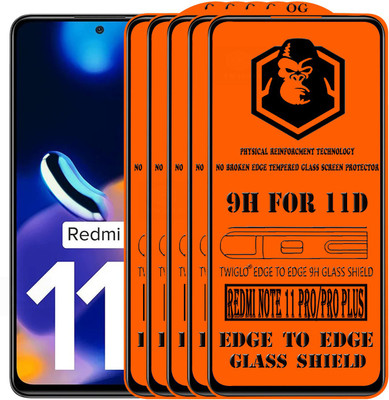 TWIGLO Edge To Edge Tempered Glass for REDMI NOTE 11 PRO(Pack of 5)