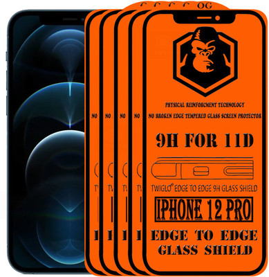 TWIGLO Edge To Edge Tempered Glass for IPHONE 12 PRO(Pack of 5)
