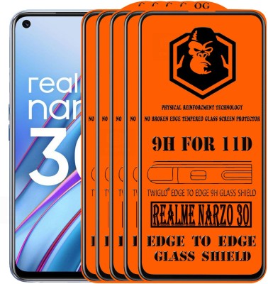 TWIGLO Edge To Edge Tempered Glass for REALME NARZO 30(Pack of 5)