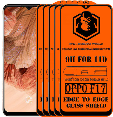 TWIGLO Edge To Edge Tempered Glass for OPPO F17(Pack of 5)