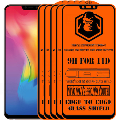TWIGLO Edge To Edge Tempered Glass for VIVO V9 PRO(Pack of 5)