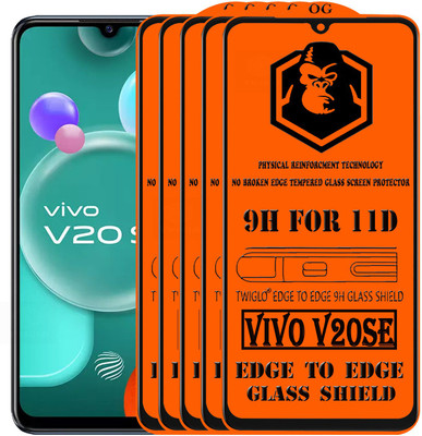 TWIGLO Edge To Edge Tempered Glass for VIVO V20SE(Pack of 5)