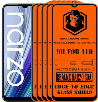 TWIGLO Edge To Edge Tempered Glass for REALME NARZO 30A(Pack of 5)