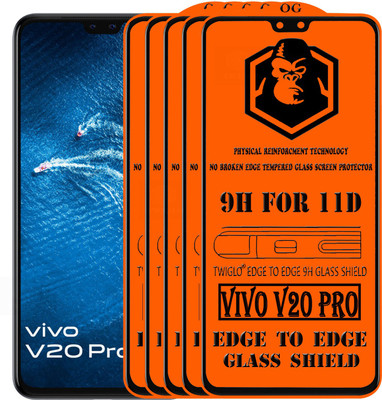 TWIGLO Edge To Edge Tempered Glass for VIVO V20 PRO(Pack of 5)