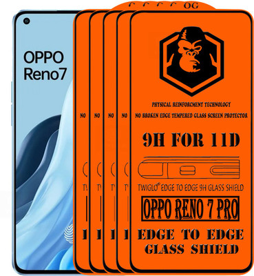 TWIGLO Edge To Edge Tempered Glass for OPPO RENO 7 PRO(Pack of 5)