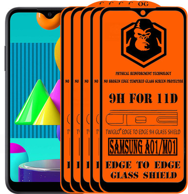 TWIGLO Edge To Edge Tempered Glass for SAMSUNG Galaxy A01(Pack of 5)