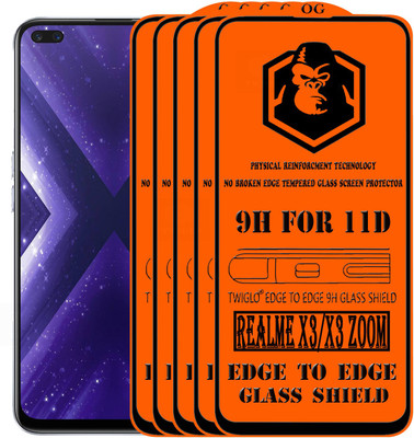 TWIGLO Edge To Edge Tempered Glass for REALME X3(Pack of 5)