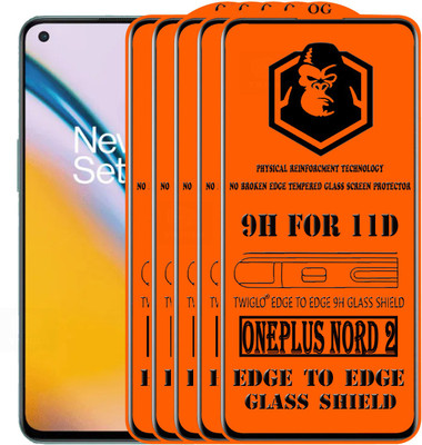TWIGLO Edge To Edge Tempered Glass for ONEPLUS NORD 2(Pack of 5)