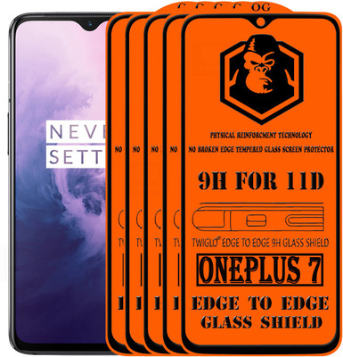 TWIGLO Edge To Edge Tempered Glass for ONEPLUS 7(Pack of 5)