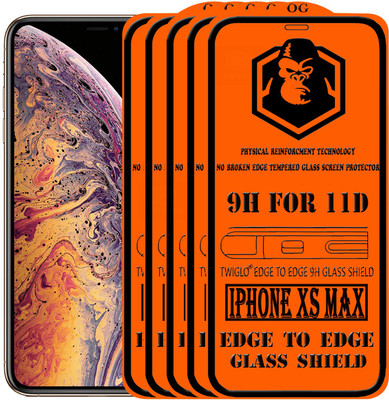 TWIGLO Edge To Edge Tempered Glass for Apple iPhone XS Max(Pack of 5)