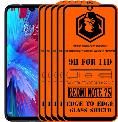 TWIGLO Edge To Edge Tempered Glass for REDMI NOTE 7S(Pack of 5)