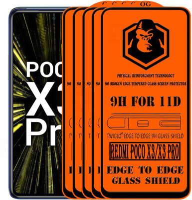 TWIGLO Edge To Edge Tempered Glass for REDMI POCO X3 PRO(Pack of 5)