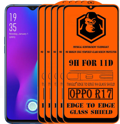 TWIGLO Edge To Edge Tempered Glass for OPPO R17(Pack of 5)