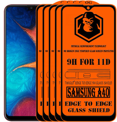 TWIGLO Edge To Edge Tempered Glass for SAMSUNG Galaxy A40(Pack of 5)