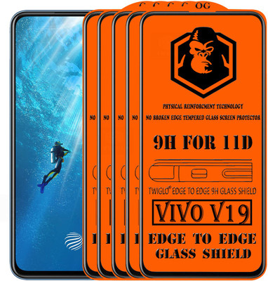 TWIGLO Edge To Edge Tempered Glass for VIVO V19(Pack of 5)