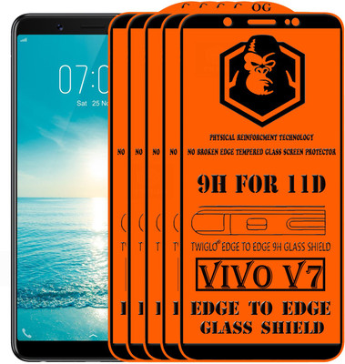 TWIGLO Edge To Edge Tempered Glass for VIVO V7(Pack of 5)