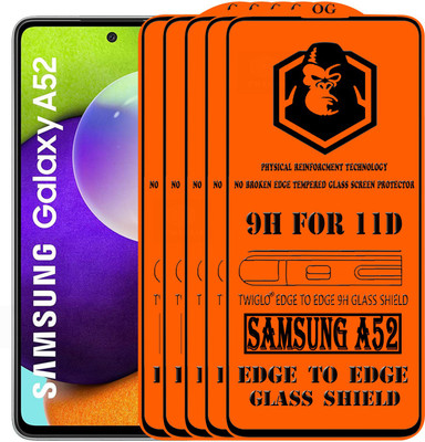 TWIGLO Edge To Edge Tempered Glass for SAMSUNG A52(Pack of 5)