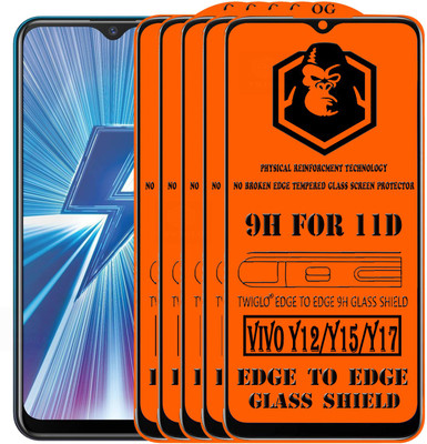TWIGLO Edge To Edge Tempered Glass for VIVO Y17(Pack of 5)