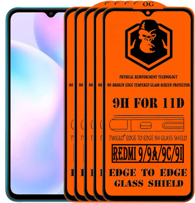 TWIGLO Edge To Edge Tempered Glass for REDMI 9I(Pack of 5)