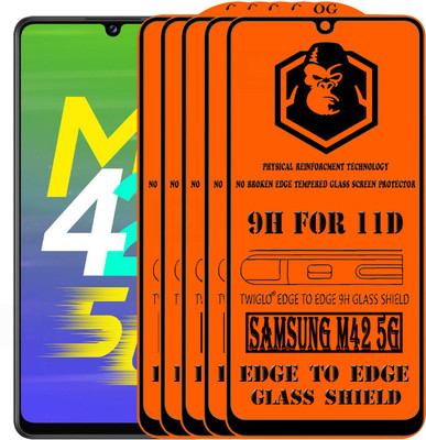 TWIGLO Edge To Edge Tempered Glass for SAMSUNG Galaxy M42 5G(Pack of 5)