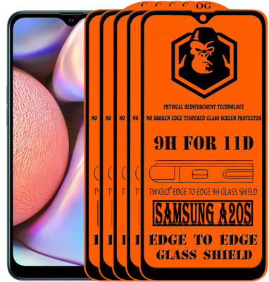 TWIGLO Edge To Edge Tempered Glass for SAMSUNG Galaxy A20S(Pack of 5)