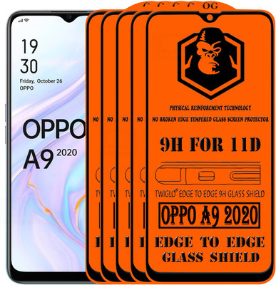 TWIGLO Edge To Edge Tempered Glass for OPPO A9 2020(Pack of 5)