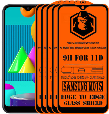 TWIGLO Edge To Edge Tempered Glass for SAMSUNG Galaxy M01S(Pack of 5)