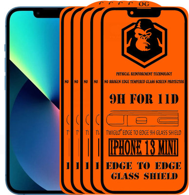 TWIGLO Edge To Edge Tempered Glass for Apple IPHONE 13 MINI(Pack of 5)
