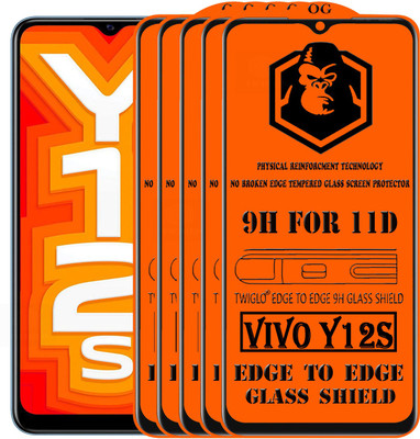 TWIGLO Edge To Edge Tempered Glass for VIVO Y12S(Pack of 5)