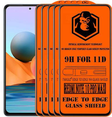 TWIGLO Edge To Edge Tempered Glass for REDMI NOTE 10 PRO MAX(Pack of 5)