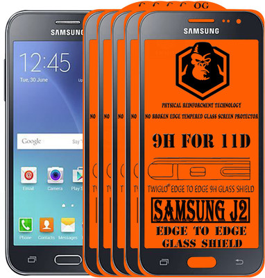 TWIGLO Edge To Edge Tempered Glass for Samsung Galaxy J2(Pack of 5)