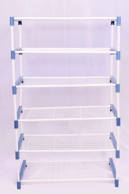 dbeautify Metal Shoe Rack(Blue, White, 6 Shelves, DIY(Do-It-Yourself))