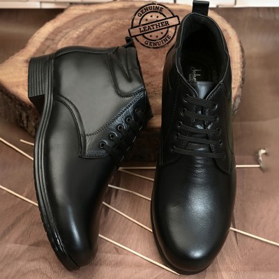 John Karsun Leather Boots For Men(Black)